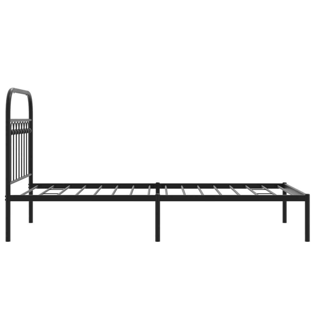 Estrutura de cama com cabeceira 90x190 cm metal preto