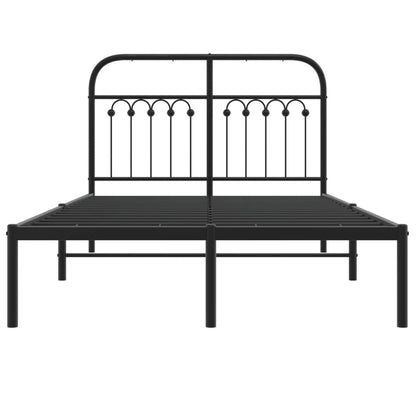 Estrutura de cama com cabeceira 120x190 cm metal preto