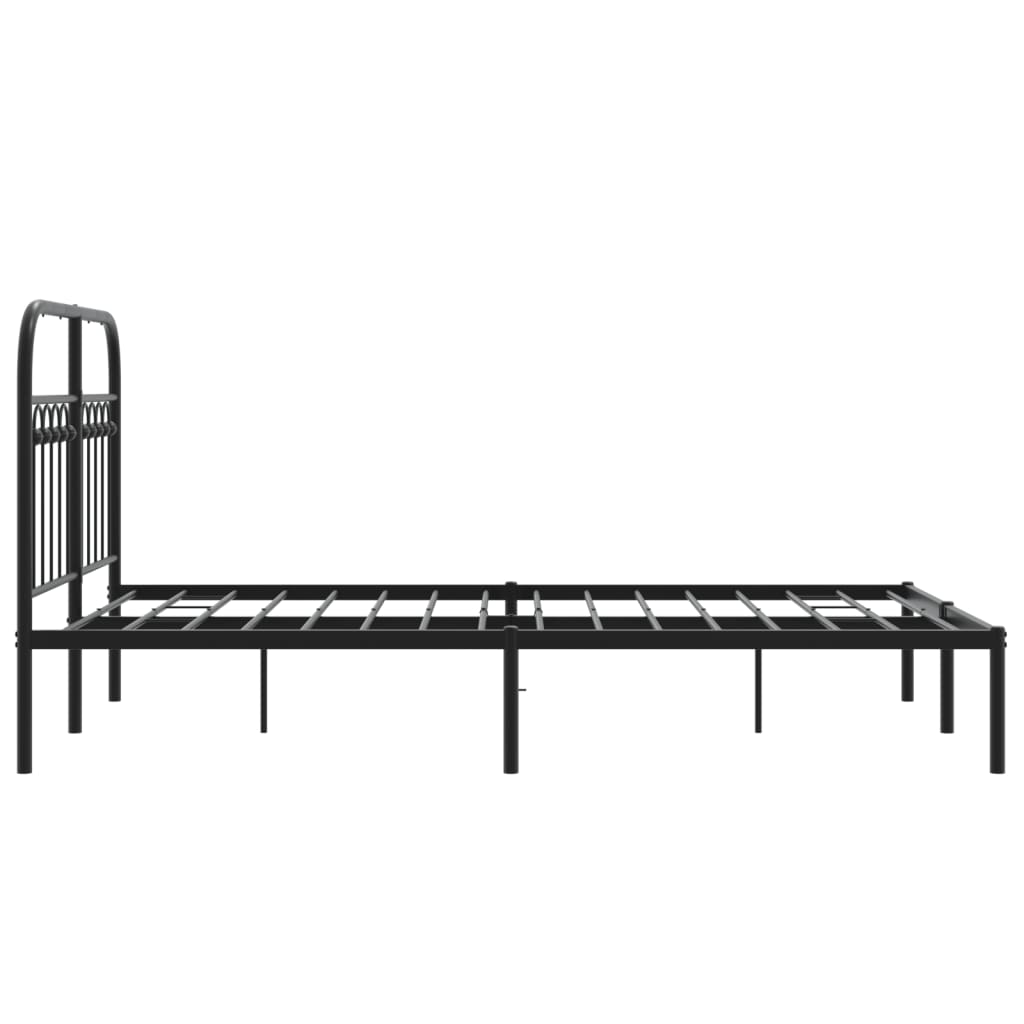 Estrutura de cama com cabeceira 120x190 cm metal preto