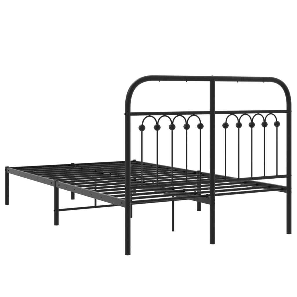 Estrutura de cama com cabeceira 120x190 cm metal preto