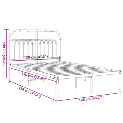 Estrutura de cama com cabeceira 120x190 cm metal preto