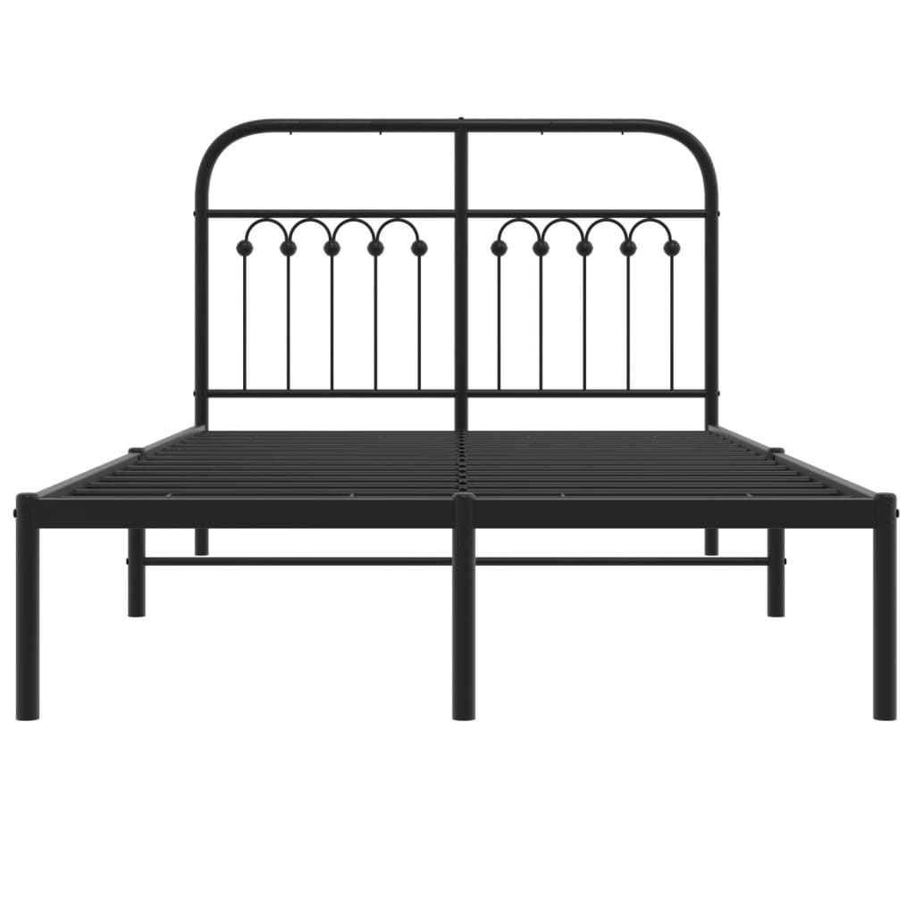 Estrutura de cama com cabeceira 120x200 cm metal preto