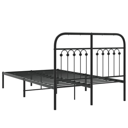 Estrutura de cama com cabeceira 120x200 cm metal preto