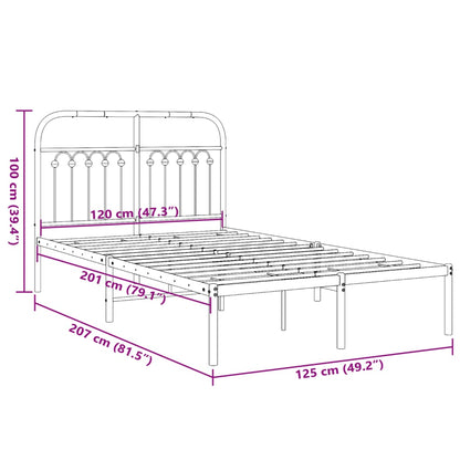 Estrutura de cama com cabeceira 120x200 cm metal preto