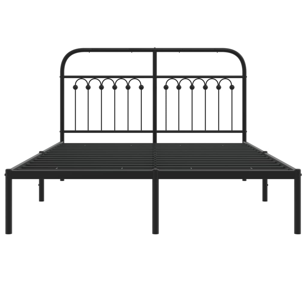 Estrutura de cama com cabeceira 135x190 cm metal preto