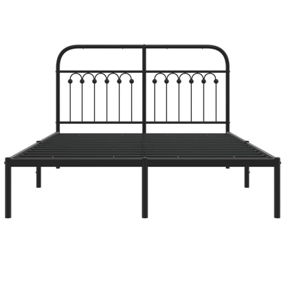 Estrutura de cama com cabeceira 135x190 cm metal preto