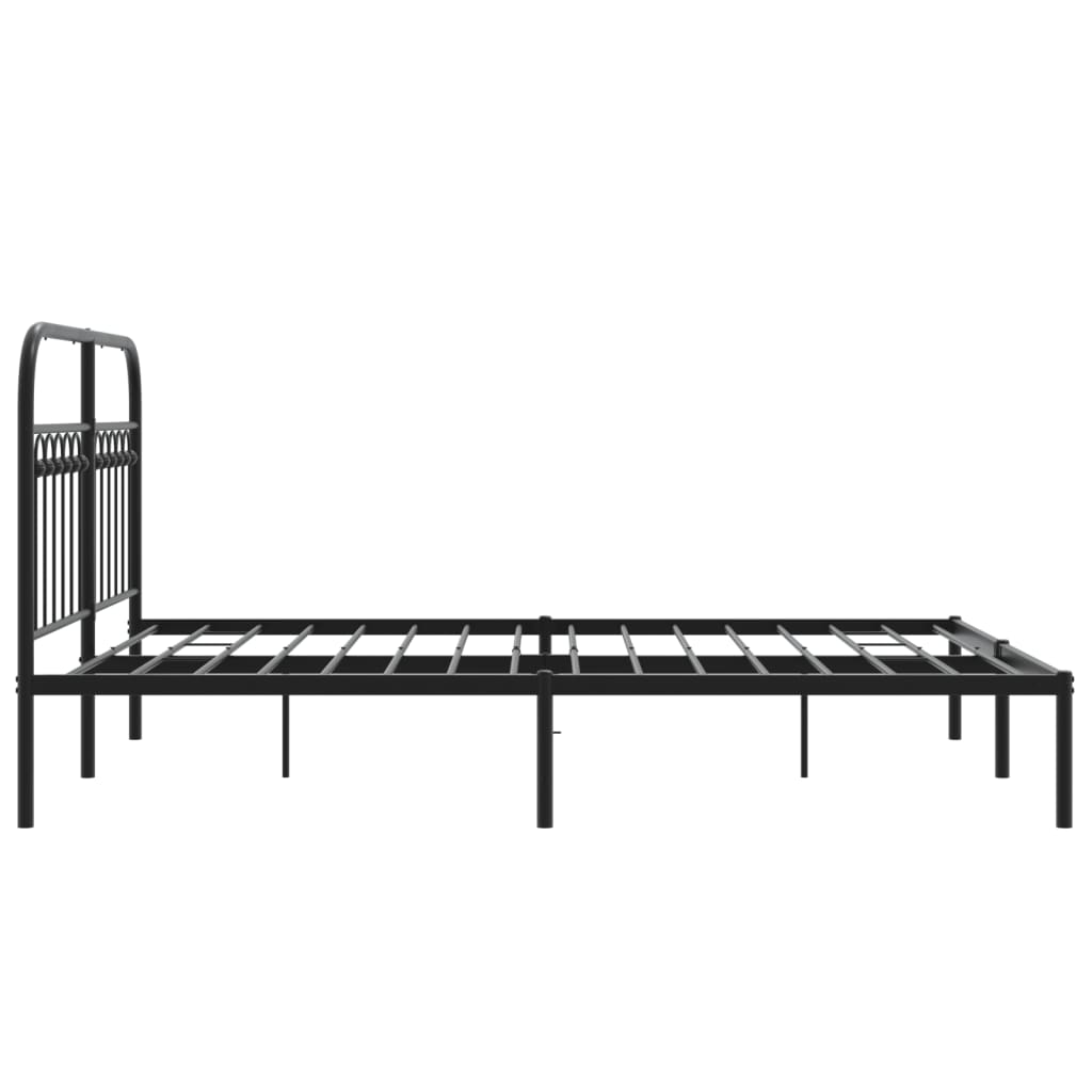 Estrutura de cama com cabeceira 135x190 cm metal preto