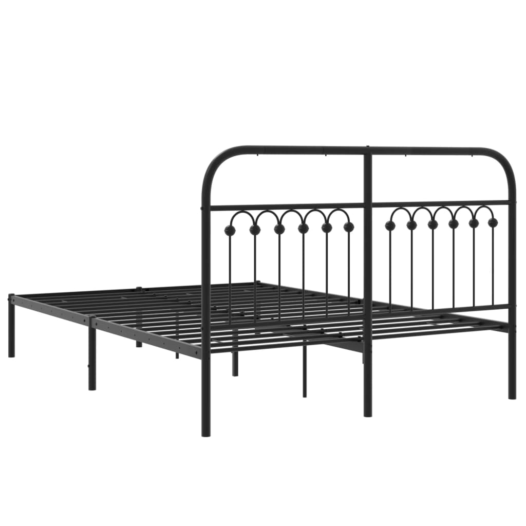 Estrutura de cama com cabeceira 135x190 cm metal preto