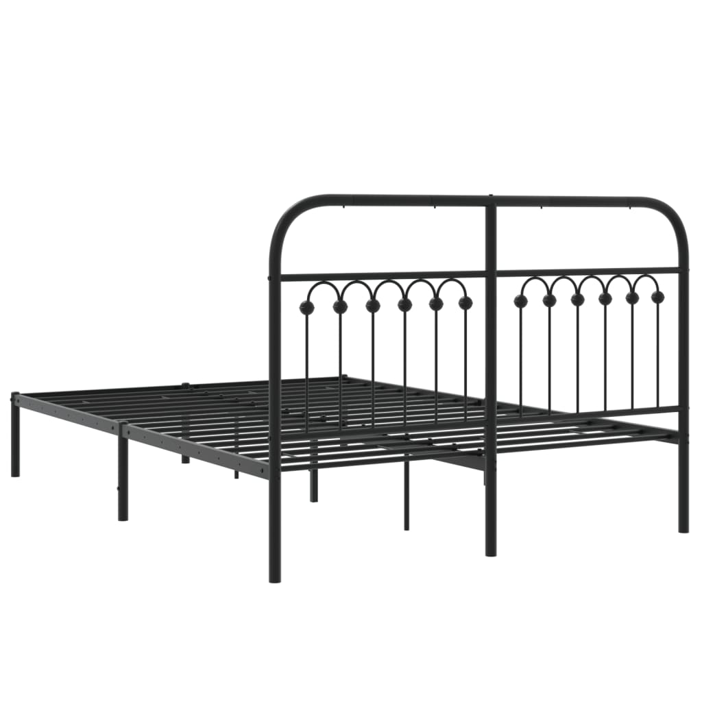 Estrutura de cama com cabeceira 140x190 cm metal preto