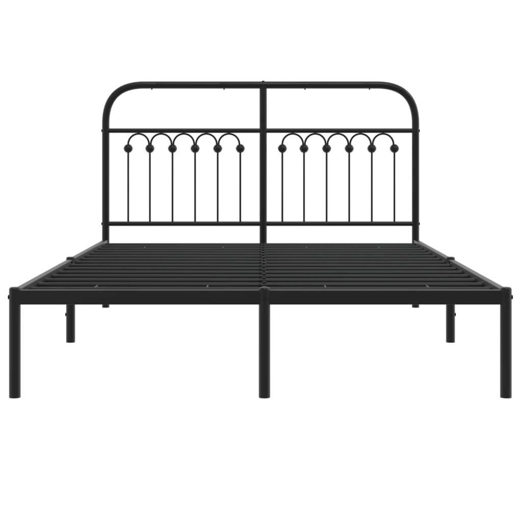 Estrutura de cama com cabeceira 140x200 cm metal preto