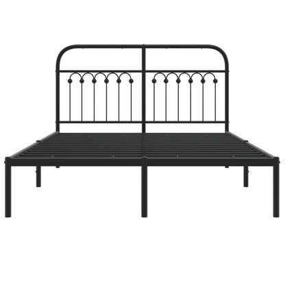 Estrutura de cama com cabeceira 140x200 cm metal preto