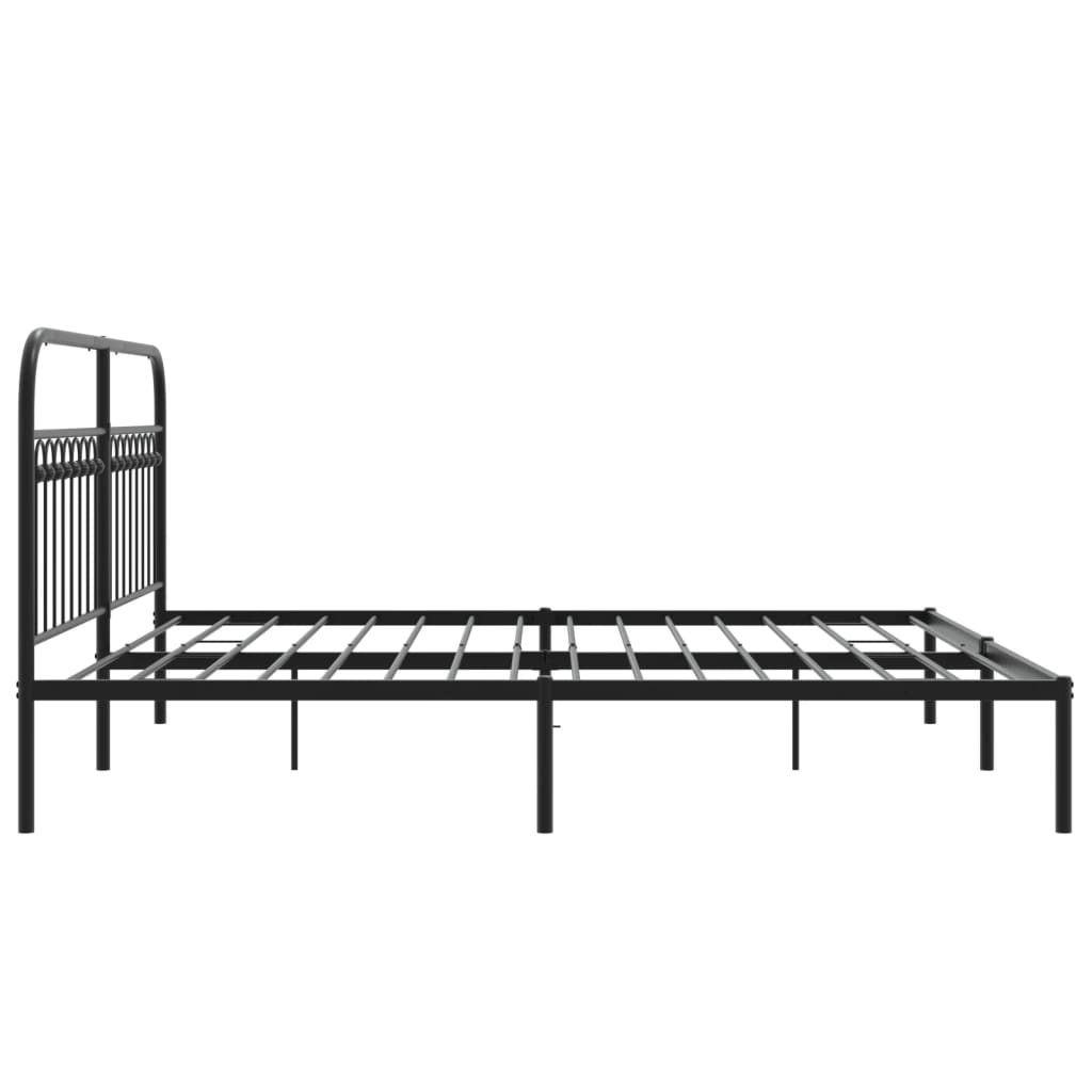 Estrutura de cama com cabeceira 183x203 cm metal preto