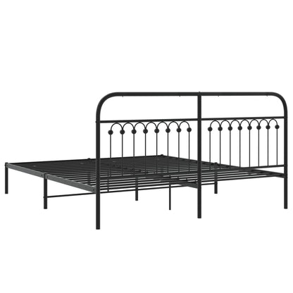 Estrutura de cama com cabeceira 183x203 cm metal preto