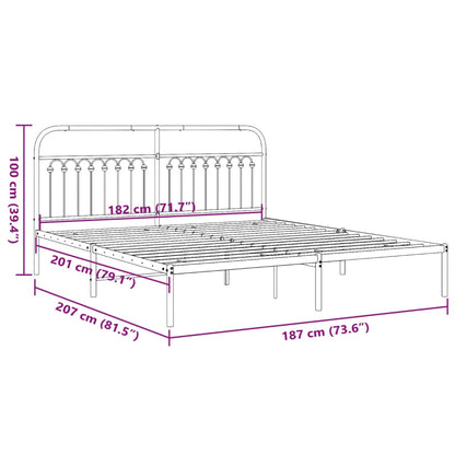 Estrutura de cama com cabeceira 183x203 cm metal preto