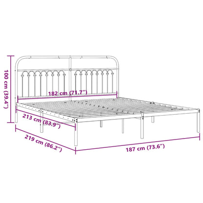 Estrutura de cama com cabeceira 183x213 cm metal preto