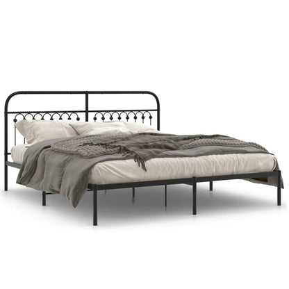 Estrutura de cama com cabeceira 183x213 cm metal preto