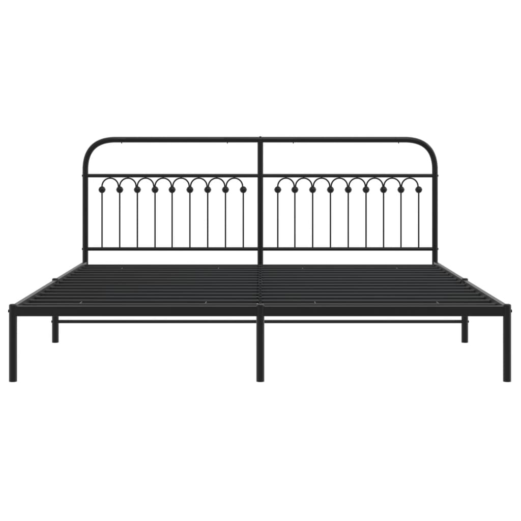 Estrutura de cama com cabeceira 193x203 cm metal preto