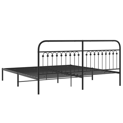 Estrutura de cama com cabeceira 193x203 cm metal preto