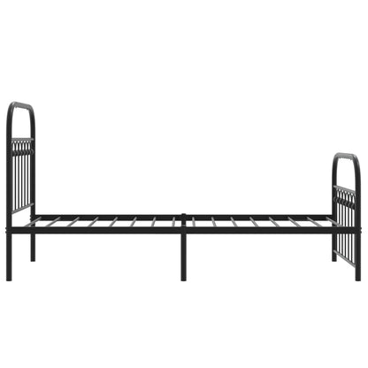 Estrutura de cama com cabeceira e pés 80x200 cm metal preto