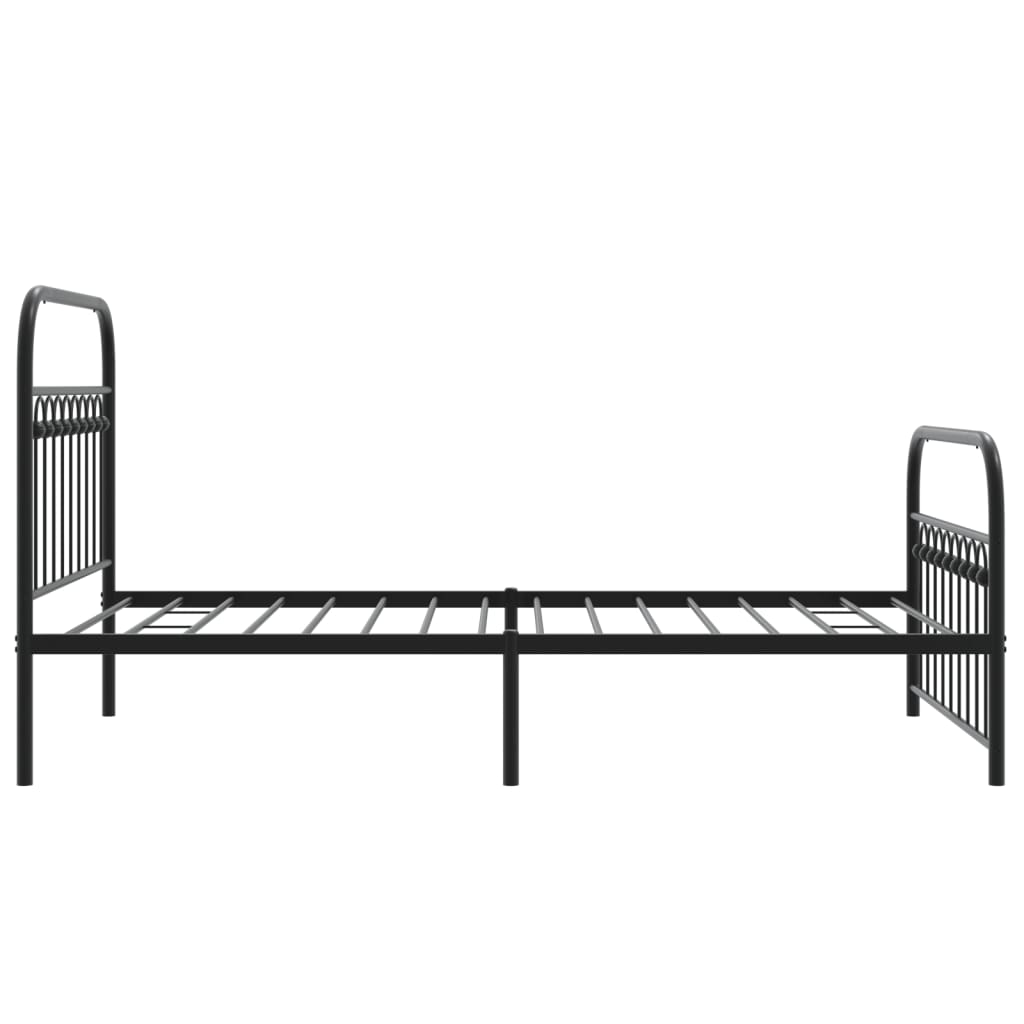 Estrutura de cama com cabeceira e pés 100x190 cm metal preto