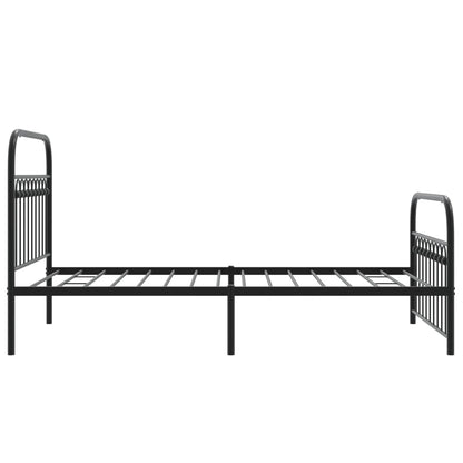 Estrutura de cama com cabeceira e pés 100x190 cm metal preto