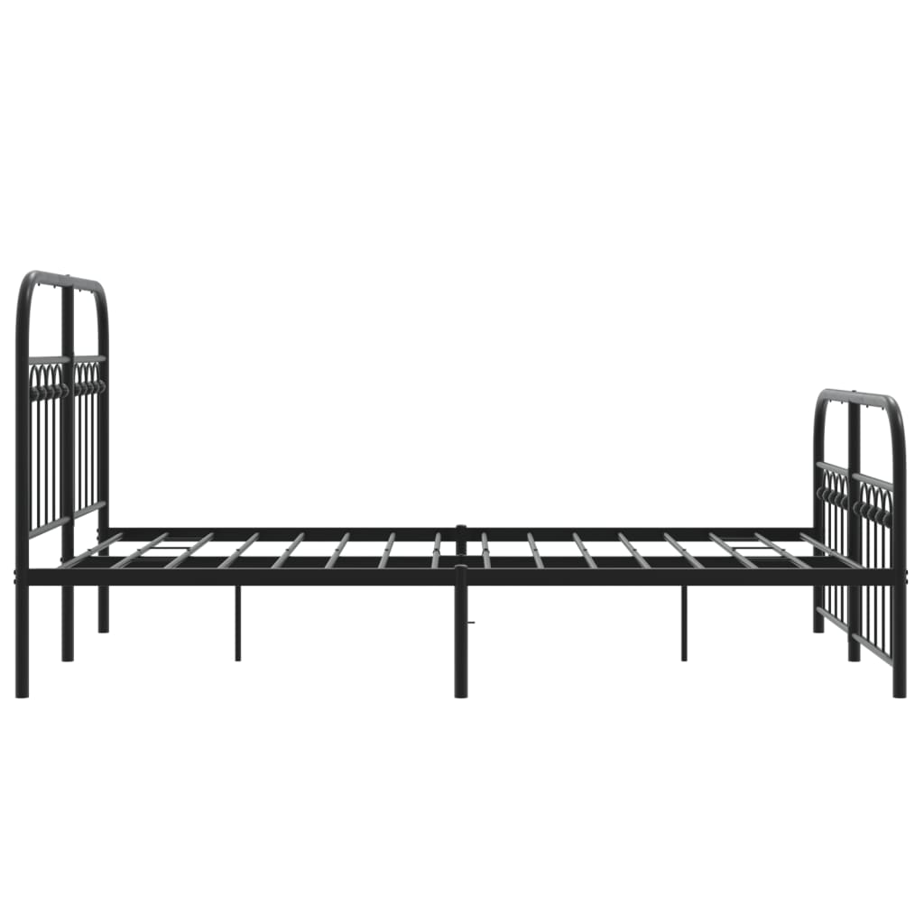 Estrutura de cama com cabeceira e pés 120x190 cm metal preto