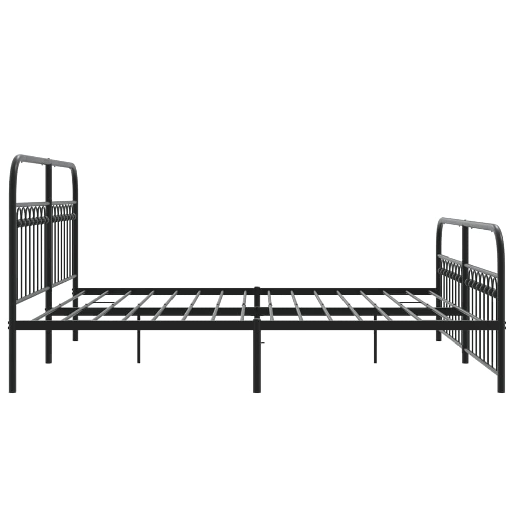 Estrutura de cama com cabeceira e pés 183x203 cm metal preto