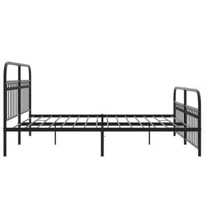 Estrutura de cama com cabeceira e pés 183x213 cm metal preto