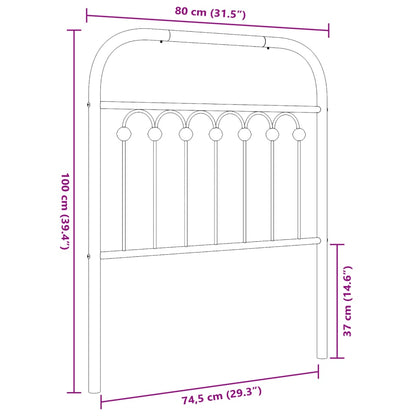 Cabeceira de cama 75 cm metal preto