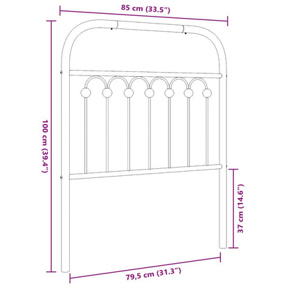 Cabeceira de cama 80 cm metal preto