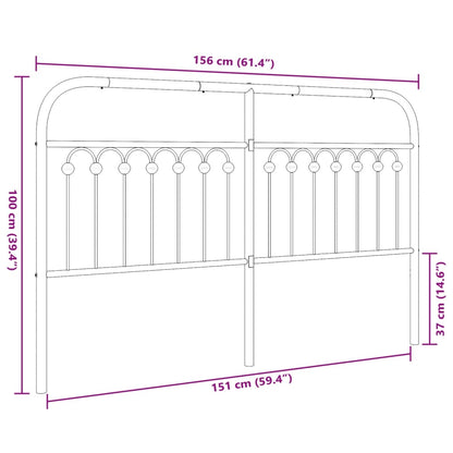 Cabeceira de cama 150 cm metal preto