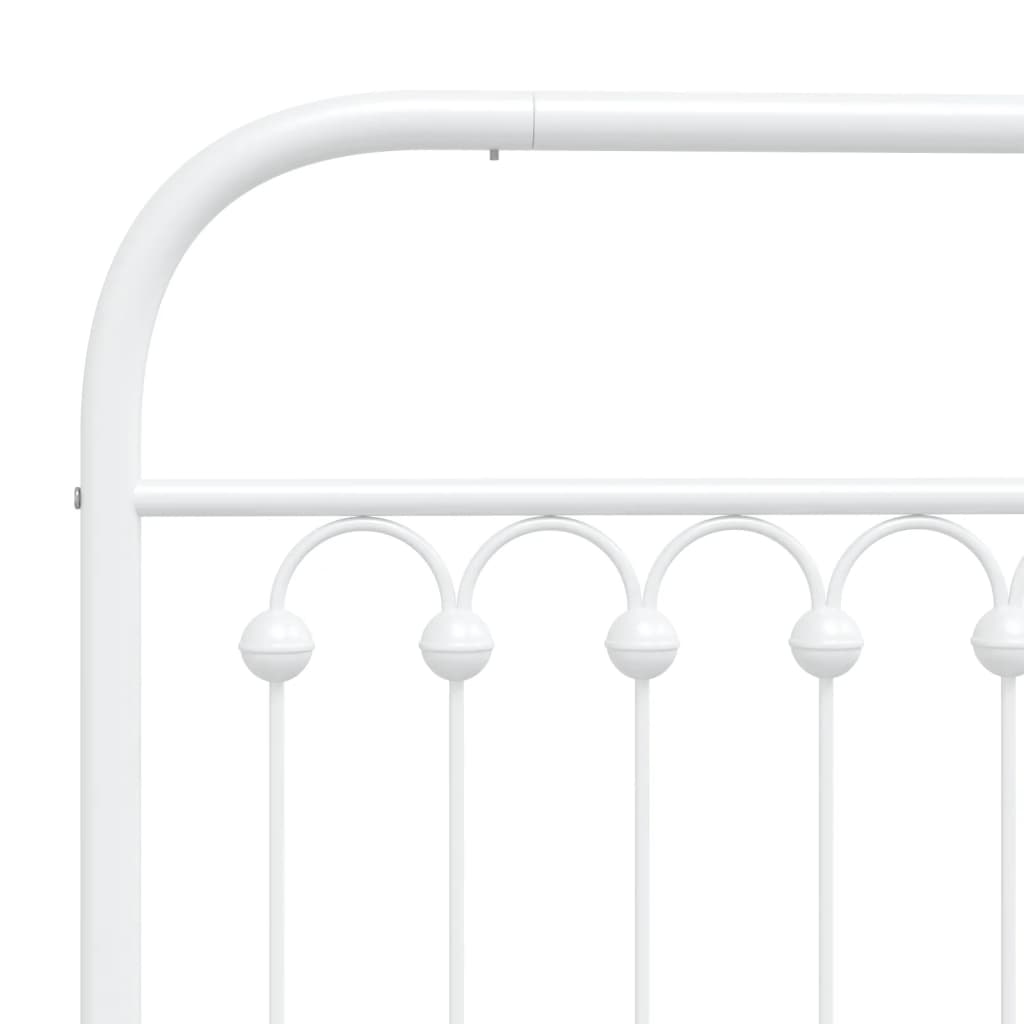 Estrutura de cama com cabeceira 75x190 cm metal branco