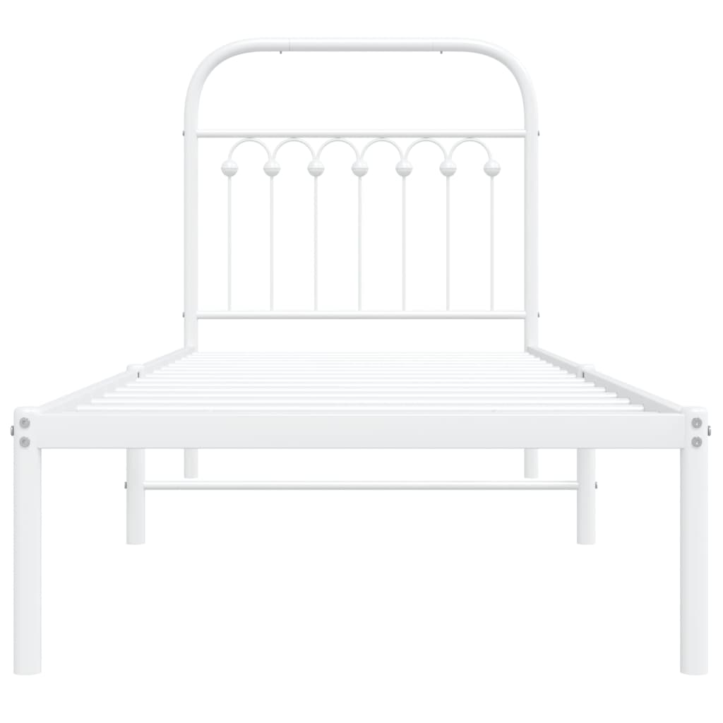 Estrutura de cama com cabeceira 80x200 cm metal branco