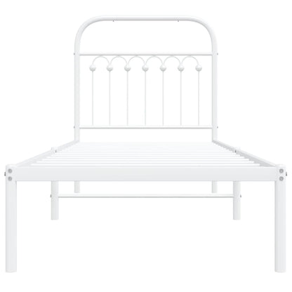 Estrutura de cama com cabeceira 80x200 cm metal branco