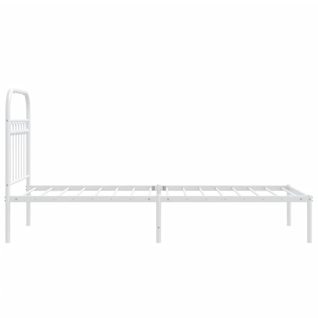 Estrutura de cama com cabeceira 80x200 cm metal branco