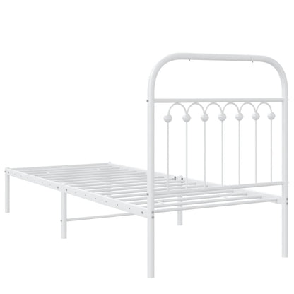 Estrutura de cama com cabeceira 80x200 cm metal branco