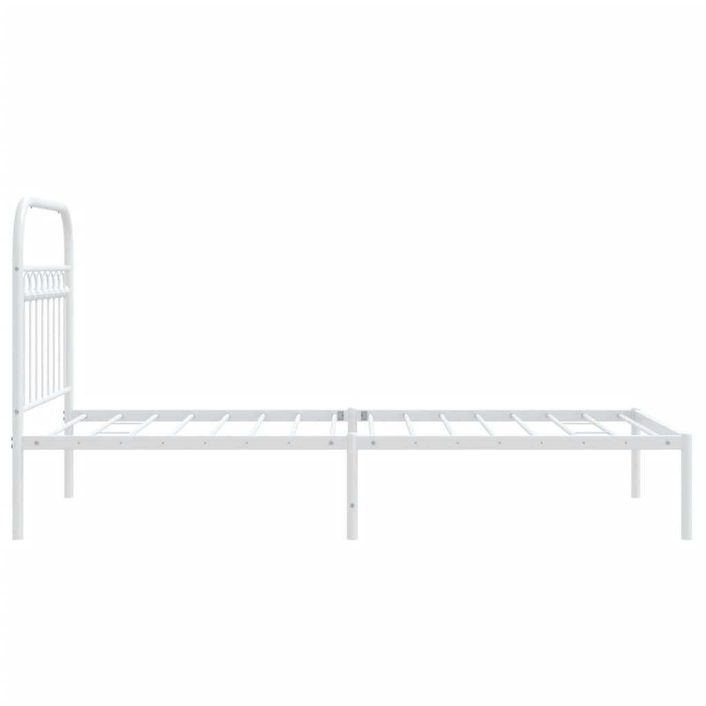 Estrutura de cama com cabeceira 90x190 cm metal branco