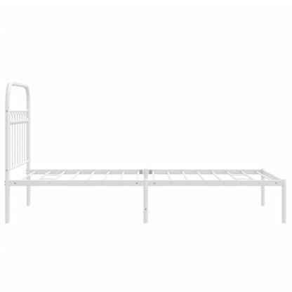 Estrutura de cama com cabeceira 90x190 cm metal branco