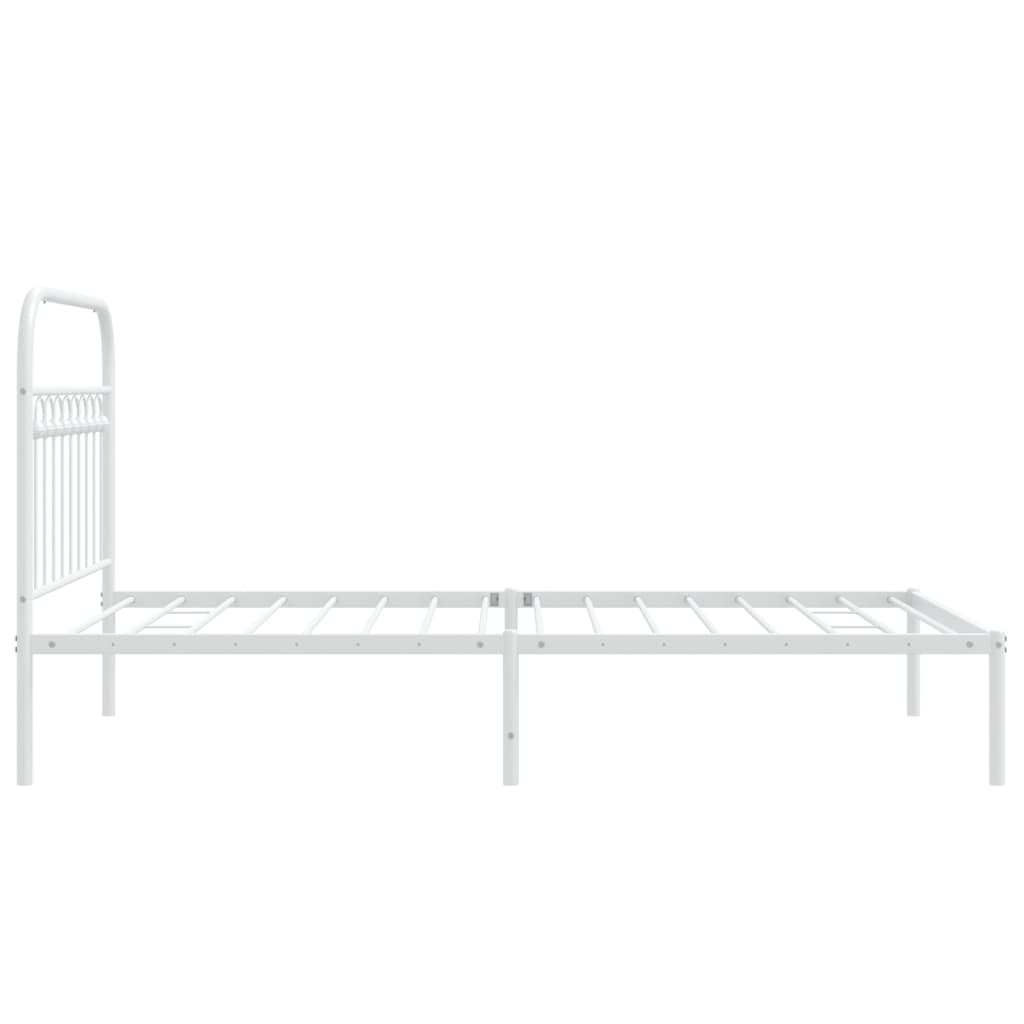 Estrutura de cama com cabeceira 100x190 cm metal branco