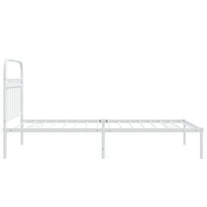 Estrutura de cama com cabeceira 100x190 cm metal branco