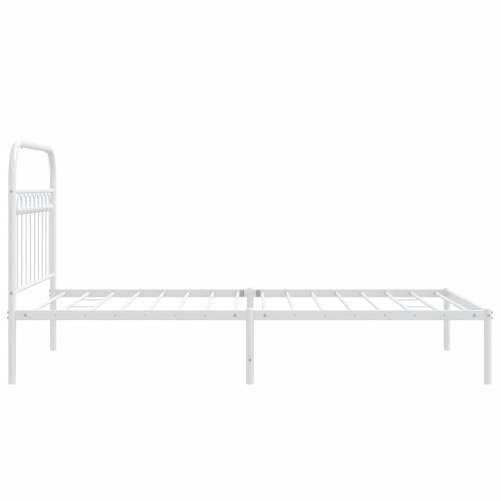 Estrutura de cama com cabeceira 100x200 cm metal branco