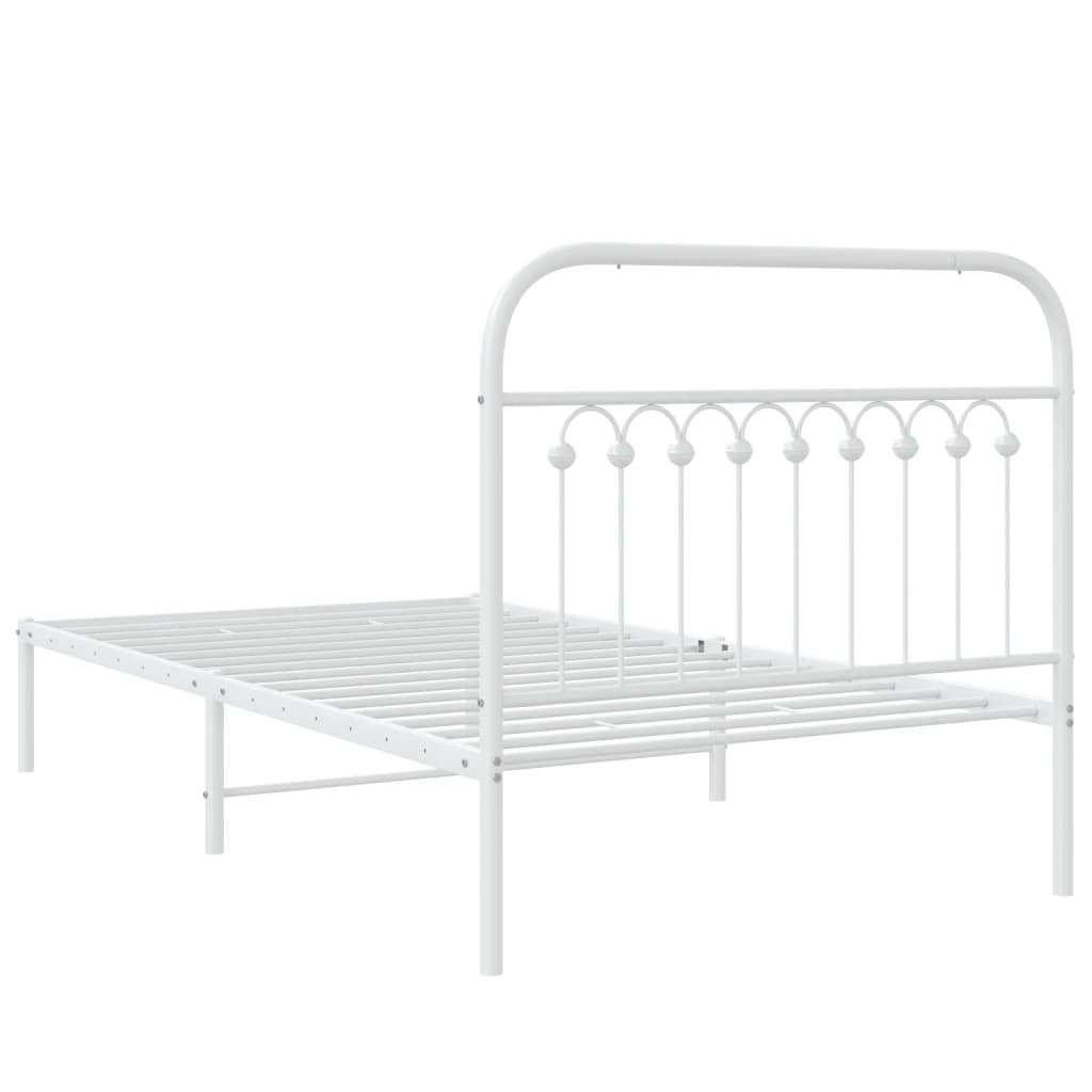 Estrutura de cama com cabeceira 100x200 cm metal branco