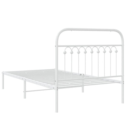 Estrutura de cama com cabeceira 100x200 cm metal branco