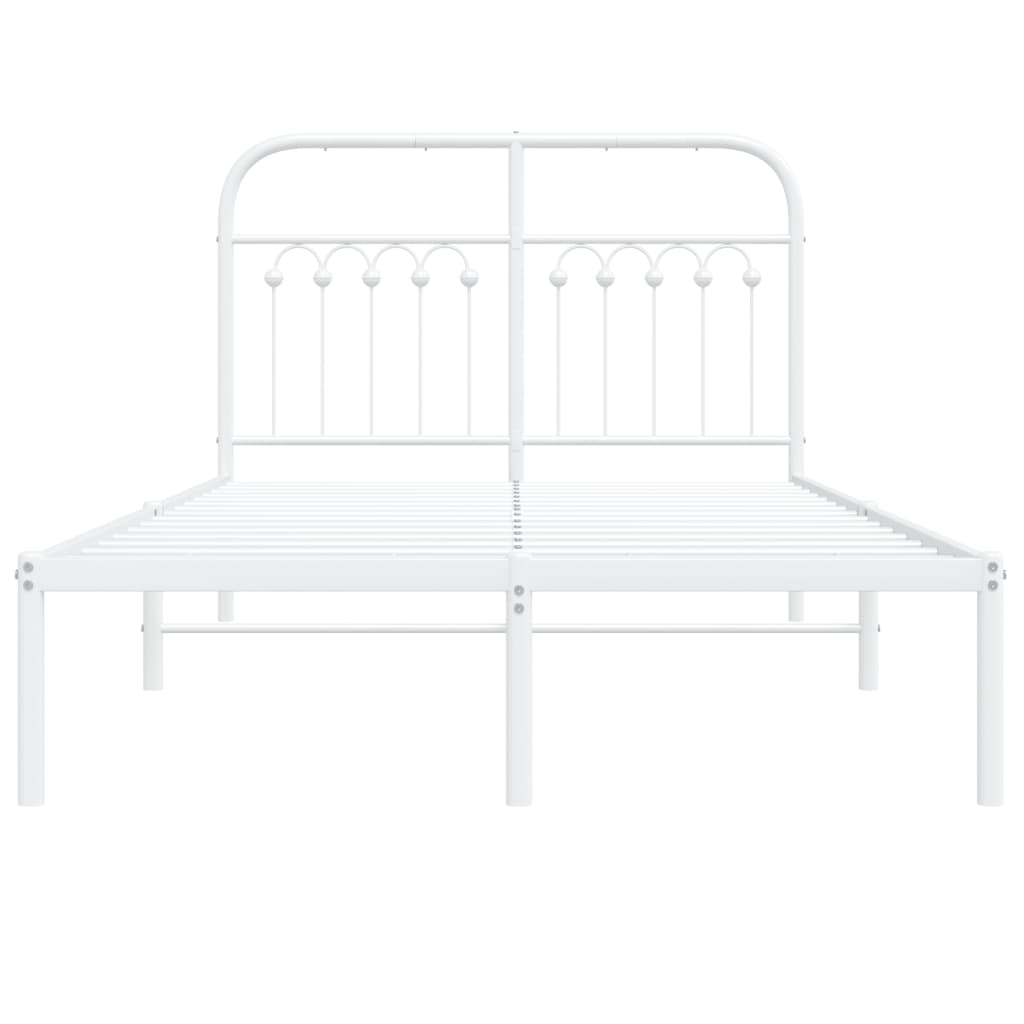 Estrutura de cama com cabeceira 120x190 cm metal branco