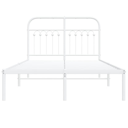 Estrutura de cama com cabeceira 120x190 cm metal branco