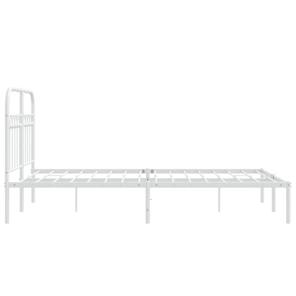 Estrutura de cama com cabeceira 120x190 cm metal branco