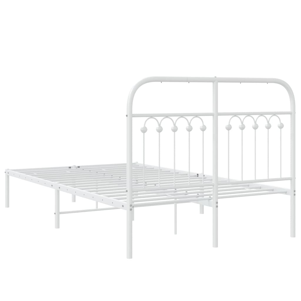 Estrutura de cama com cabeceira 120x190 cm metal branco