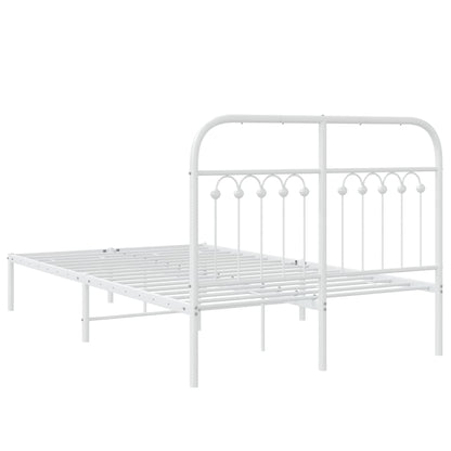 Estrutura de cama com cabeceira 120x190 cm metal branco