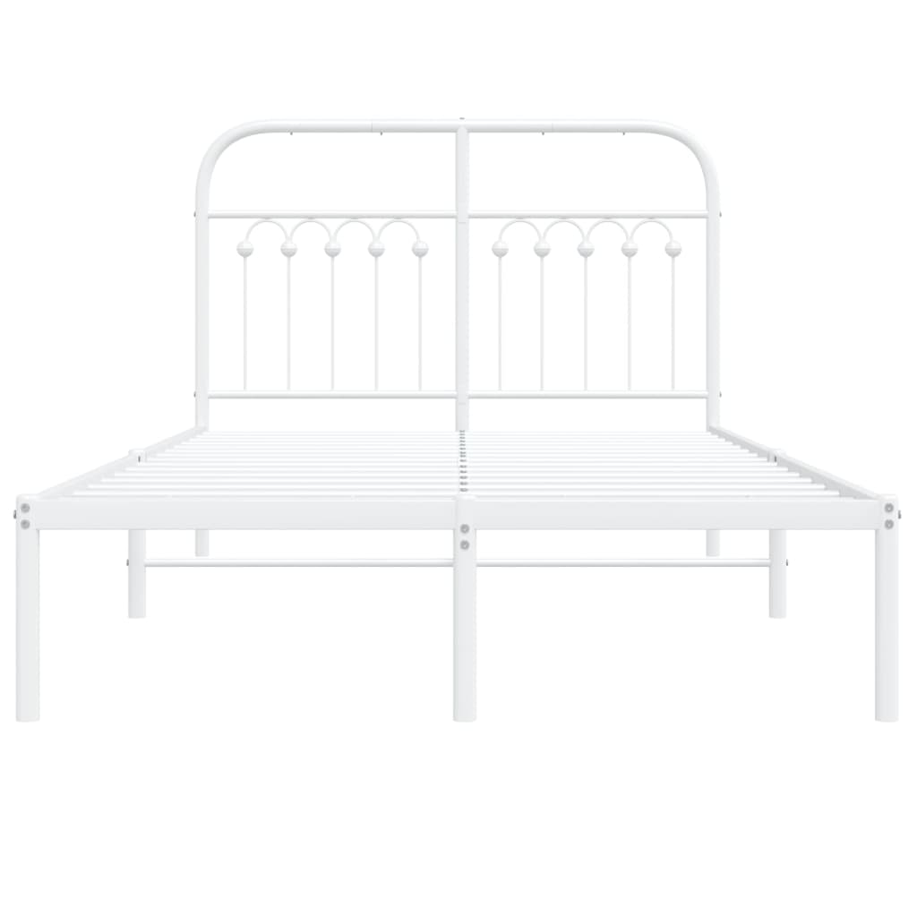 Estrutura de cama com cabeceira 120x200 cm metal branco