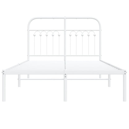 Estrutura de cama com cabeceira 120x200 cm metal branco